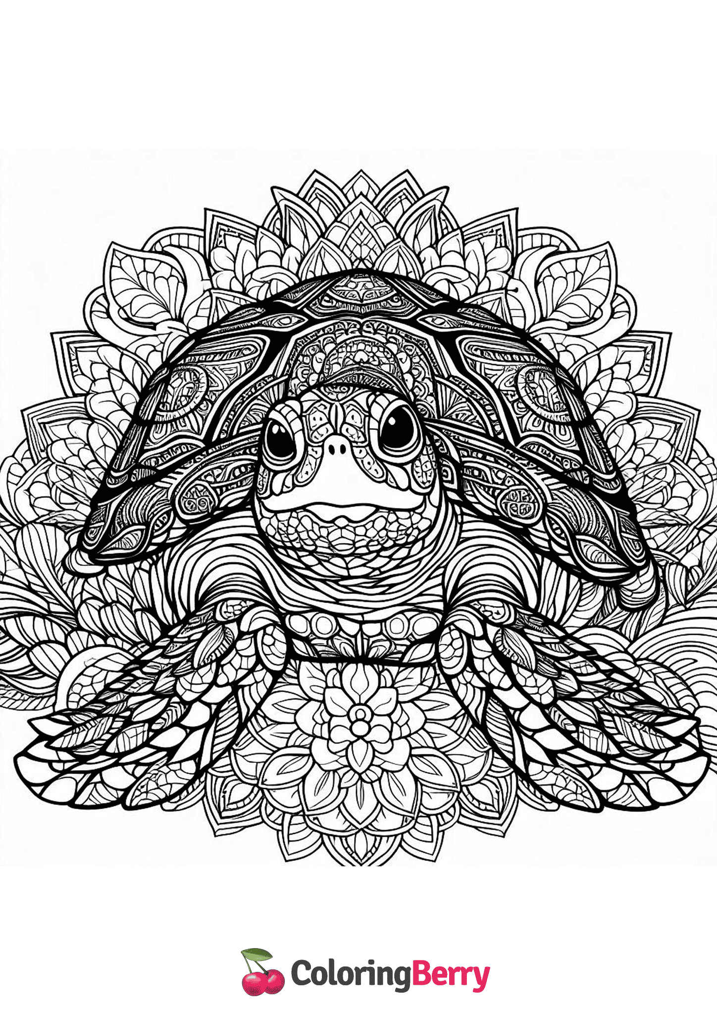 Turtle Mandala Coloring Page (Free PDF Printable)
