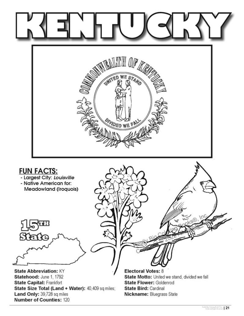 Kentucky Printable Coloring Pages [2025]