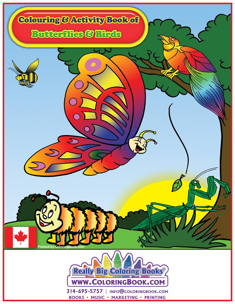 Butterflies Birds & Bugs Canadian Imprint Colouring Book