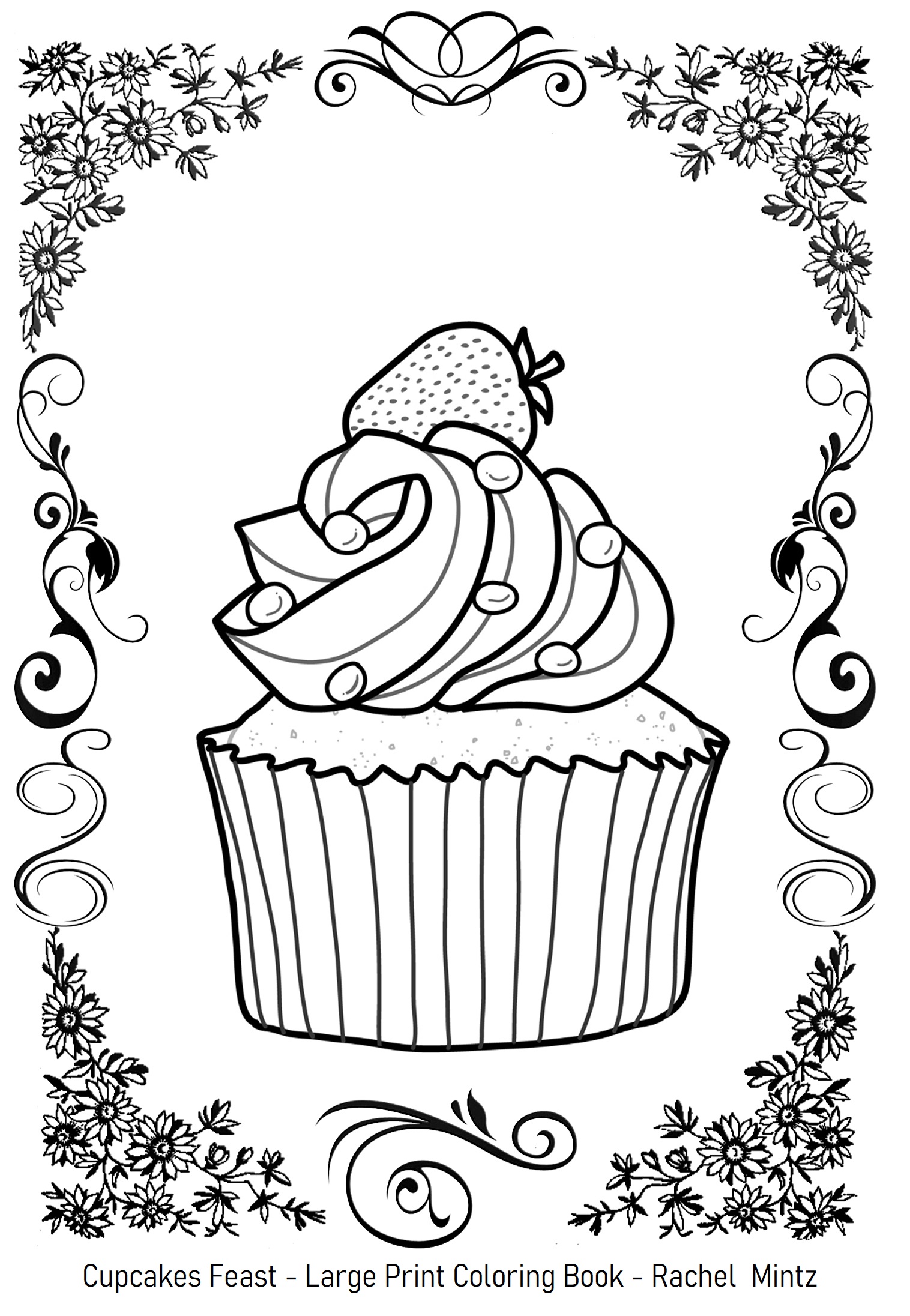 Cupcakes and cakes Coloring Pages for Adults Just Color