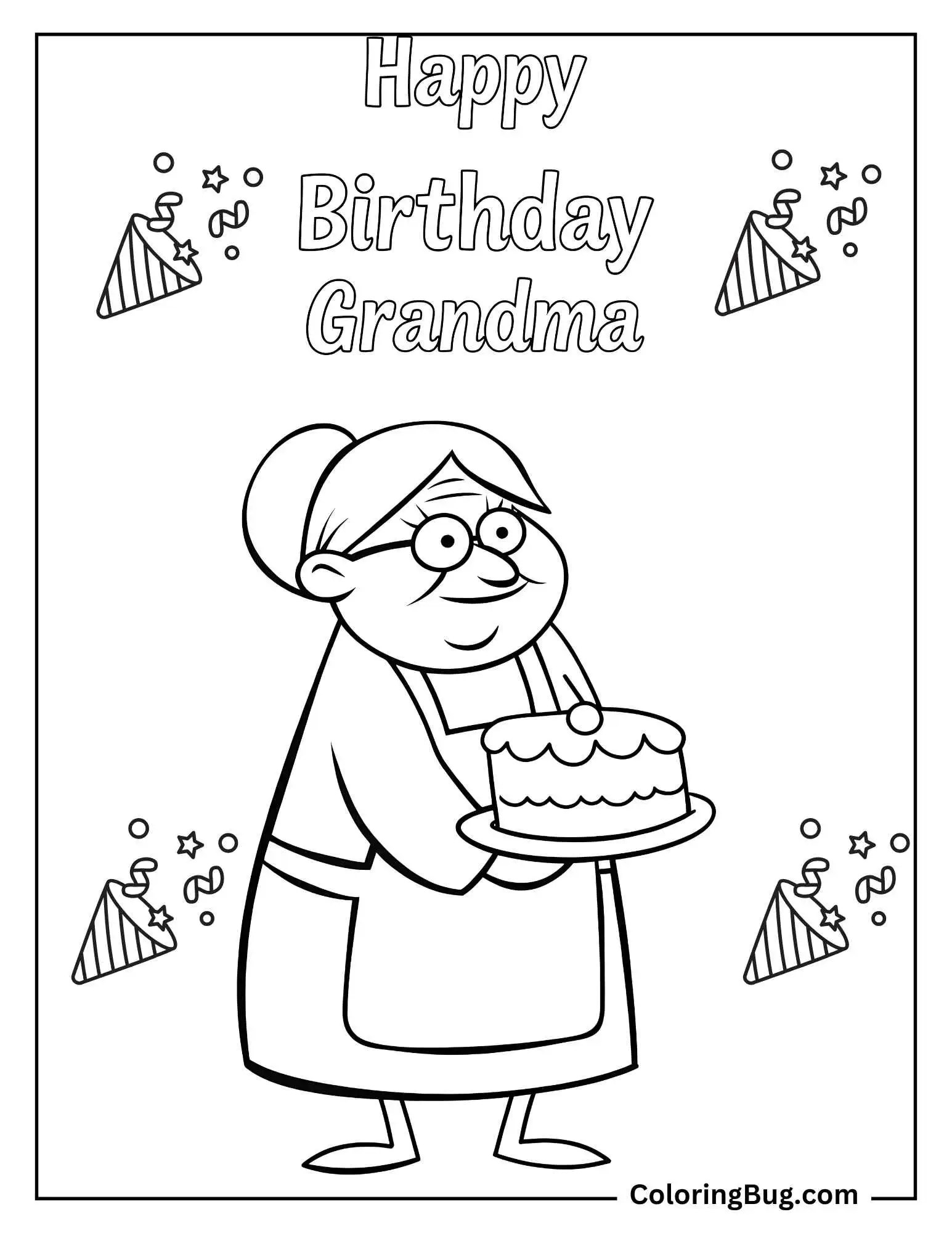 16 Happy Birthday Grandma Coloring Pages (Free Printable PDFs)