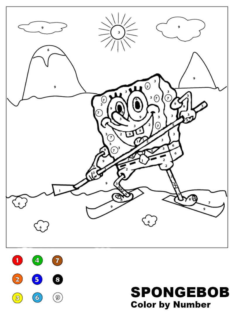 Cool SpongeBob Color by Number Download, Print Now!