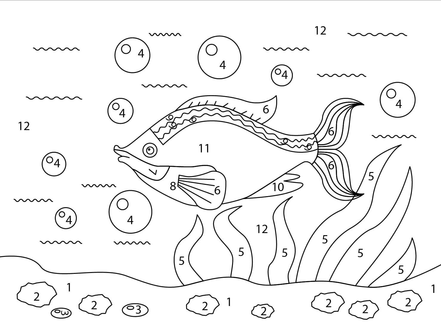 Free Rainbow Fish Color By Number Download, Print Now!