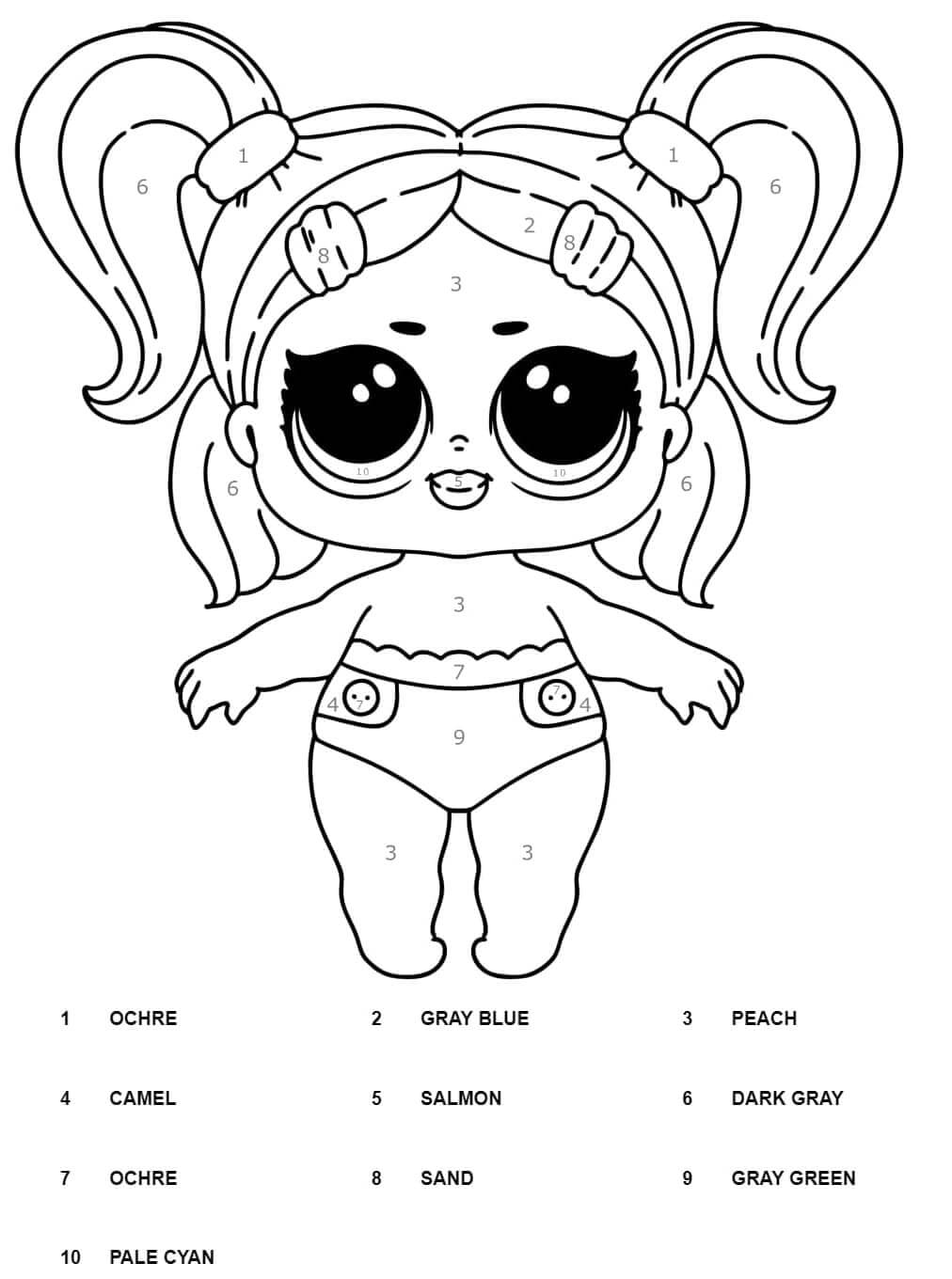 Normal LOL Surprise Color By Number Download, Print Now!