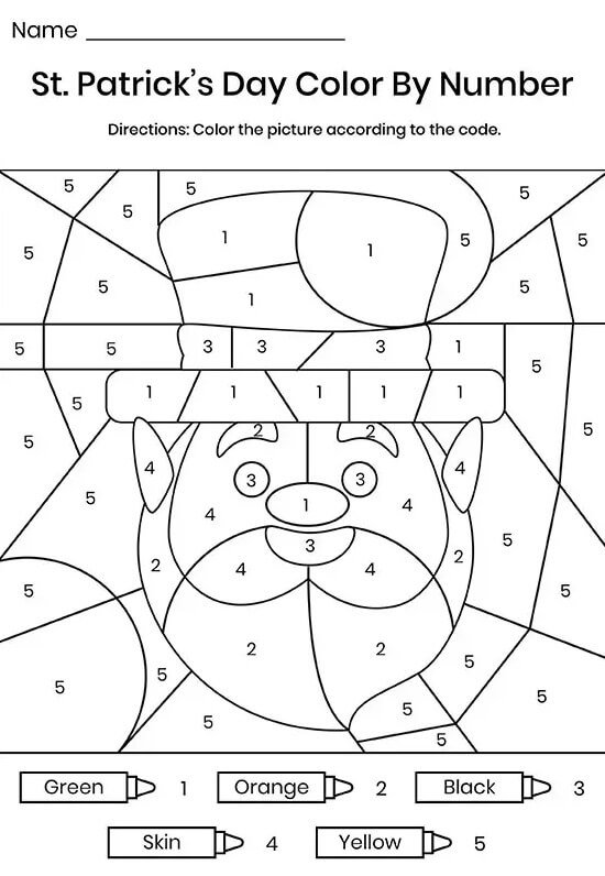 St Patrick's Day Free To Use Color By Number Download, Print Now!