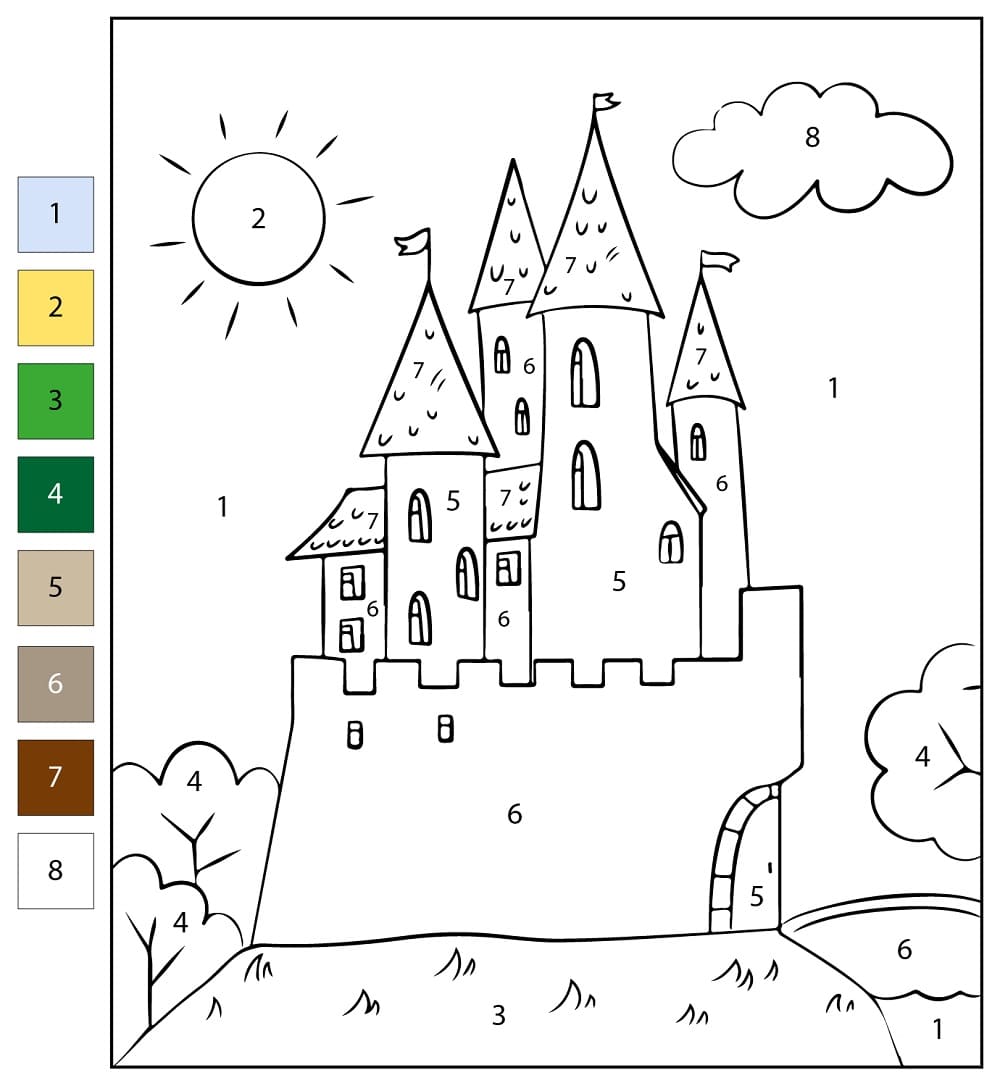 Free Printable Castle Color By Number Download, Print Now!