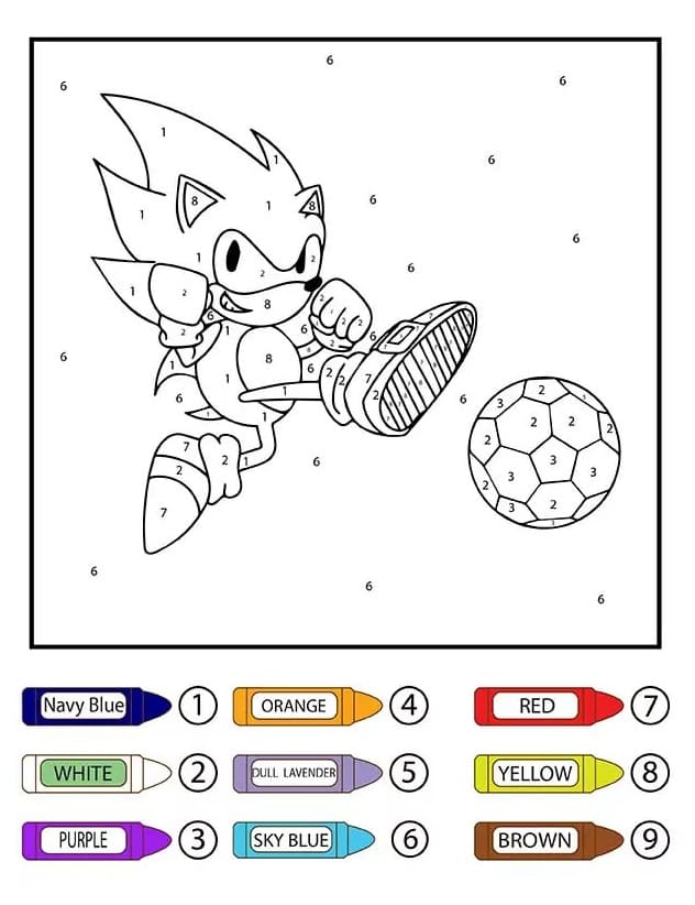 Fun Sonic Color By Number - Download, Print Now!