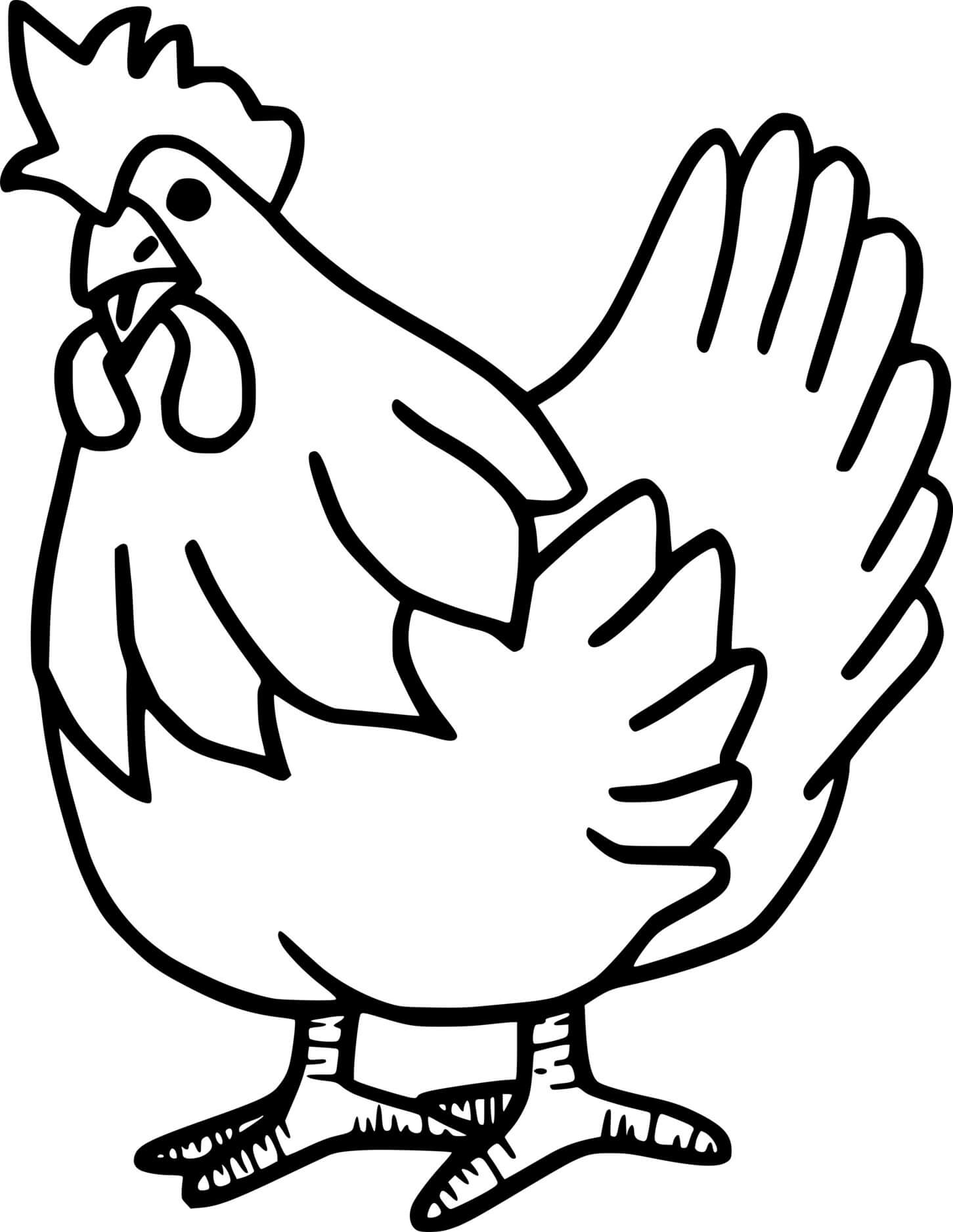 Easy Simple Chicken Coloring Pages Coloring Cool
