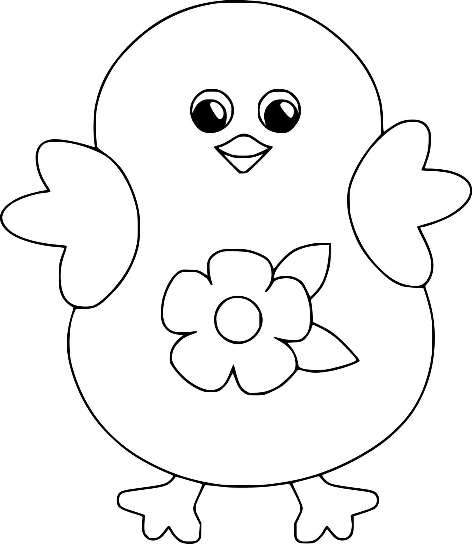 Happy Baby Chick Coloring Pages Coloring Cool