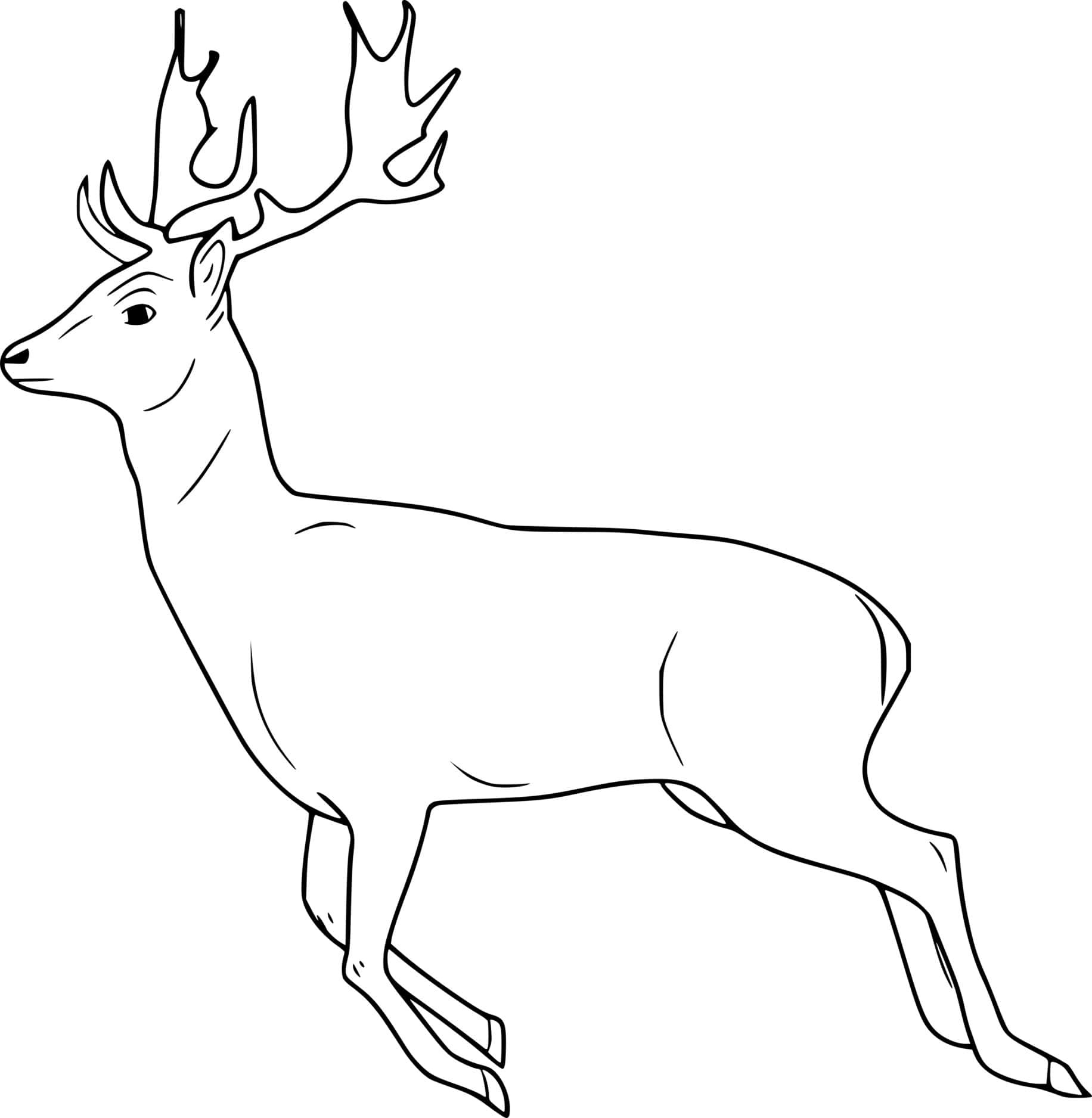 Simple Running Deer Coloring Pages Coloring Cool