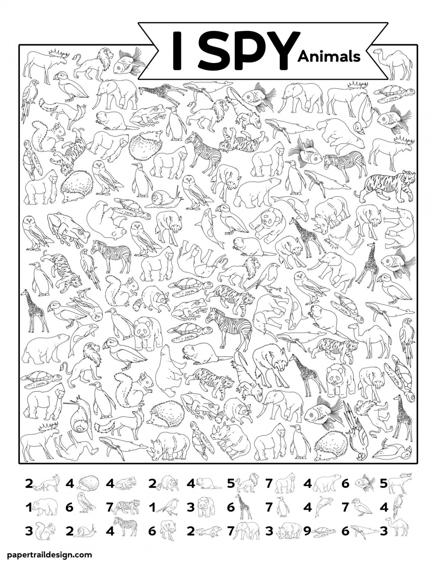 I Spy Animals Coloring Pages Coloring Cool