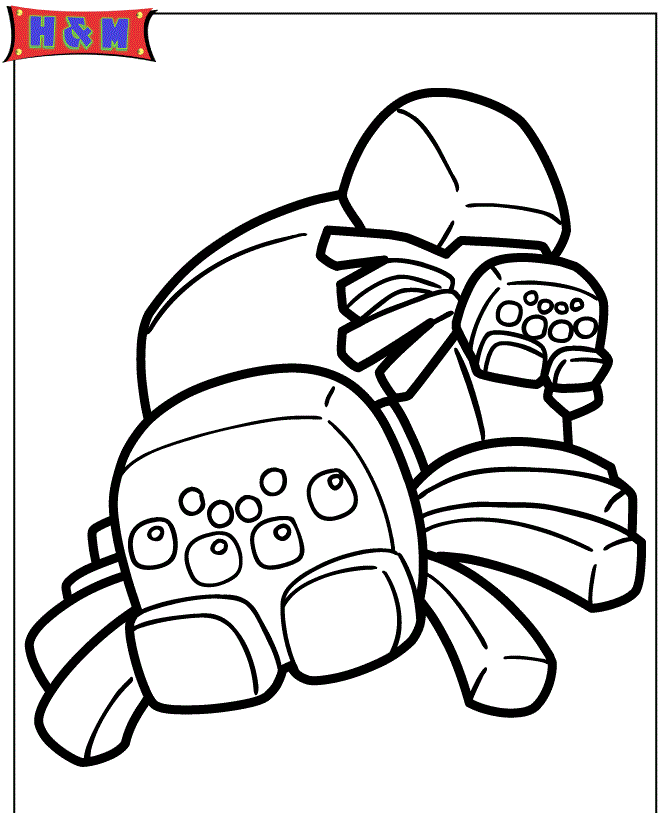 Spiders From Minecraft Video Game Coloring Pages Coloring Cool