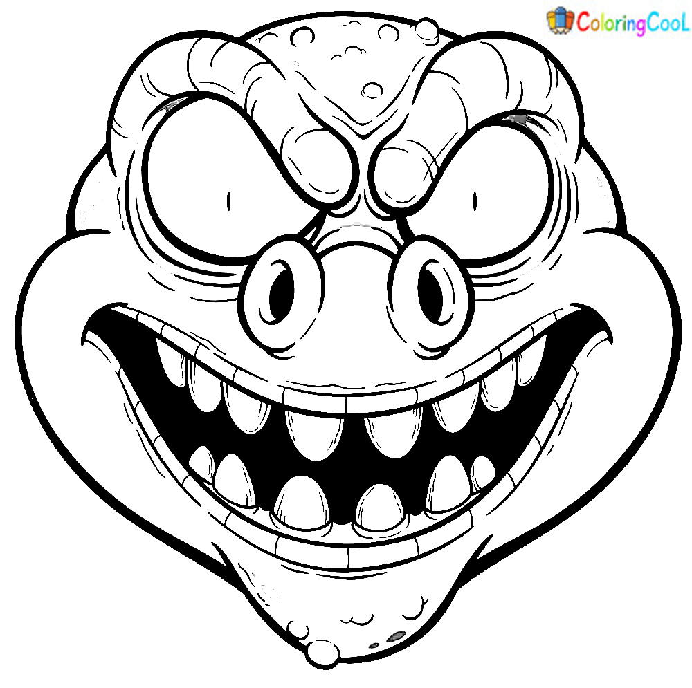 Monster face vector image Coloring Pages Coloring Cool