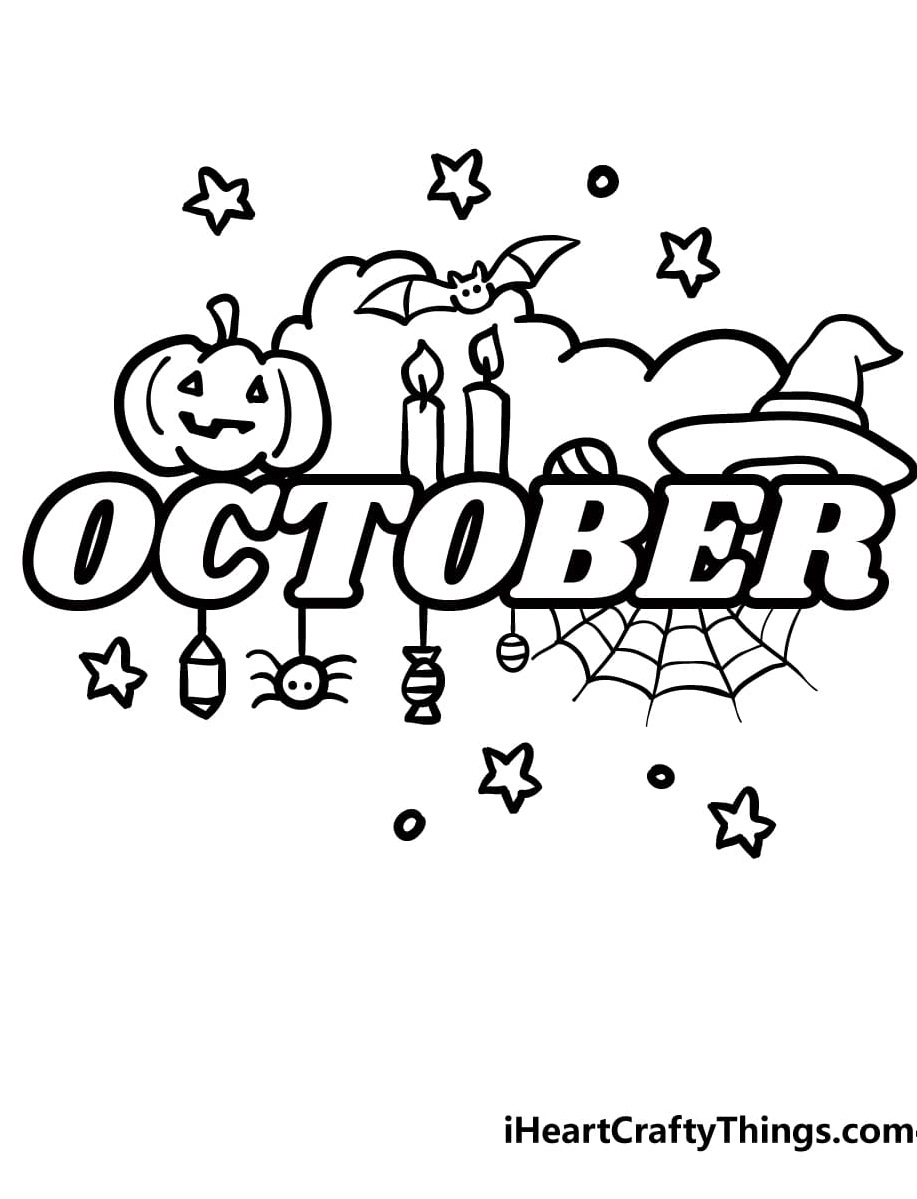 Picture October Coloring Pages - Coloring Cool