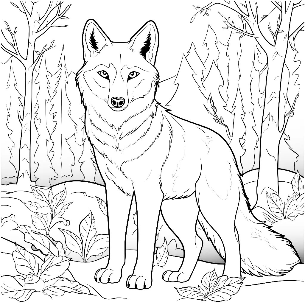 Wolf coloring page Coloring corner