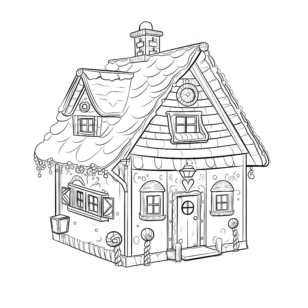 Gingerbread house coloring page Coloring corner