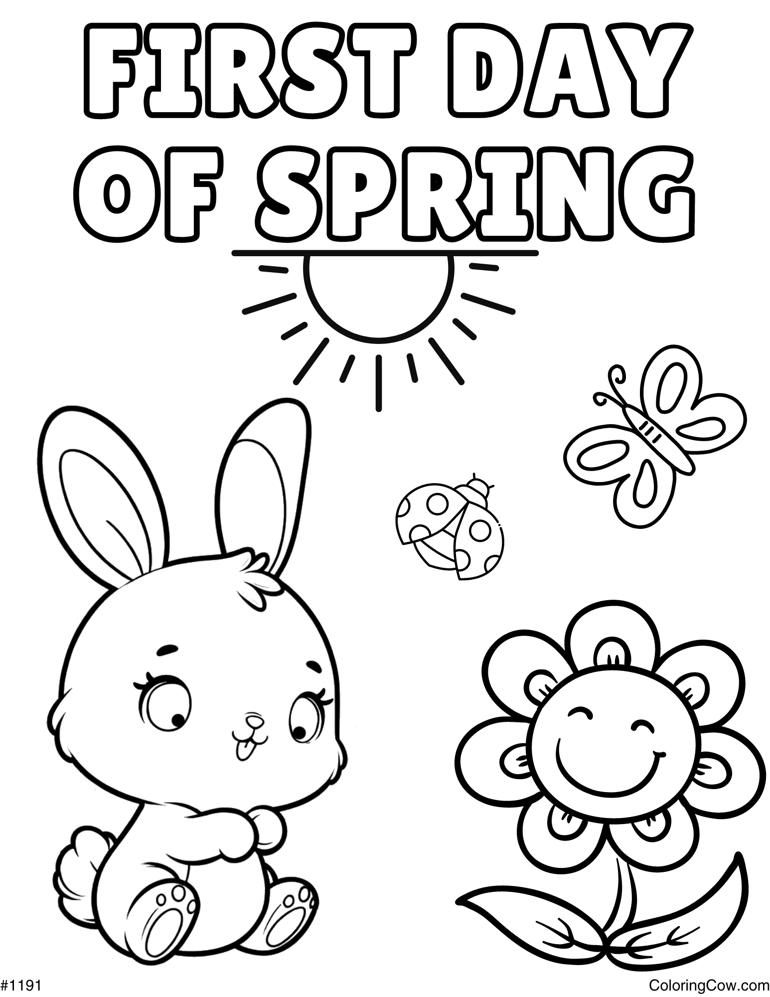 First Day of Spring Coloring Page