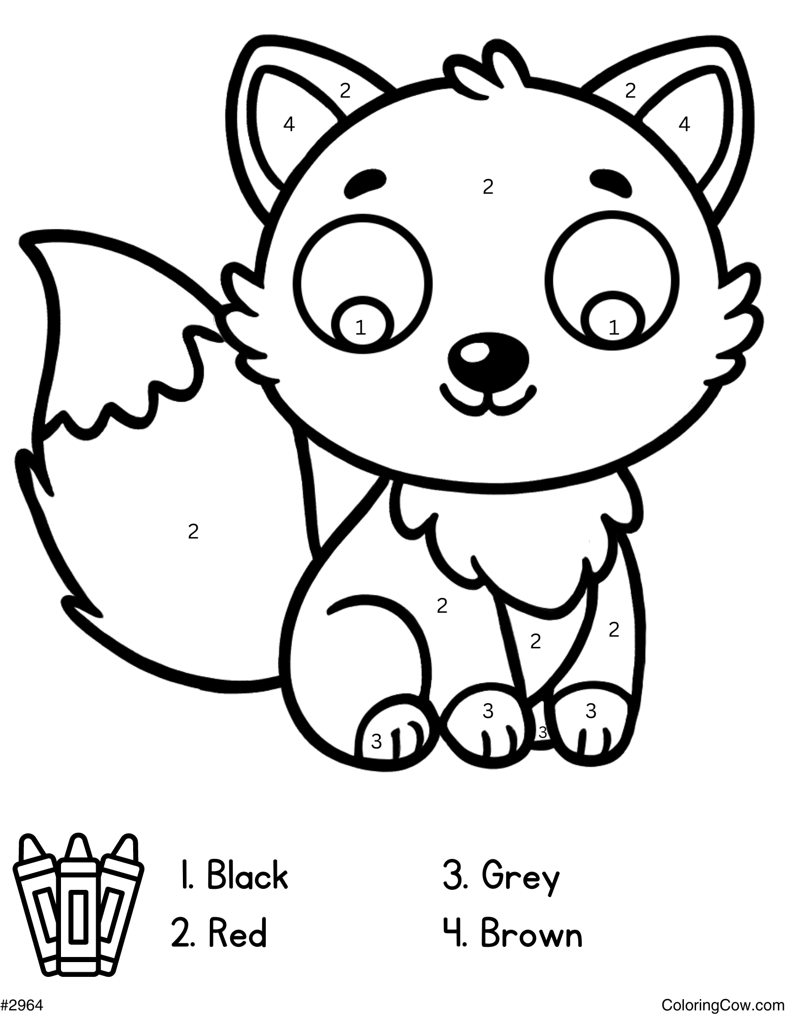 Christmas Fox Coloring Page