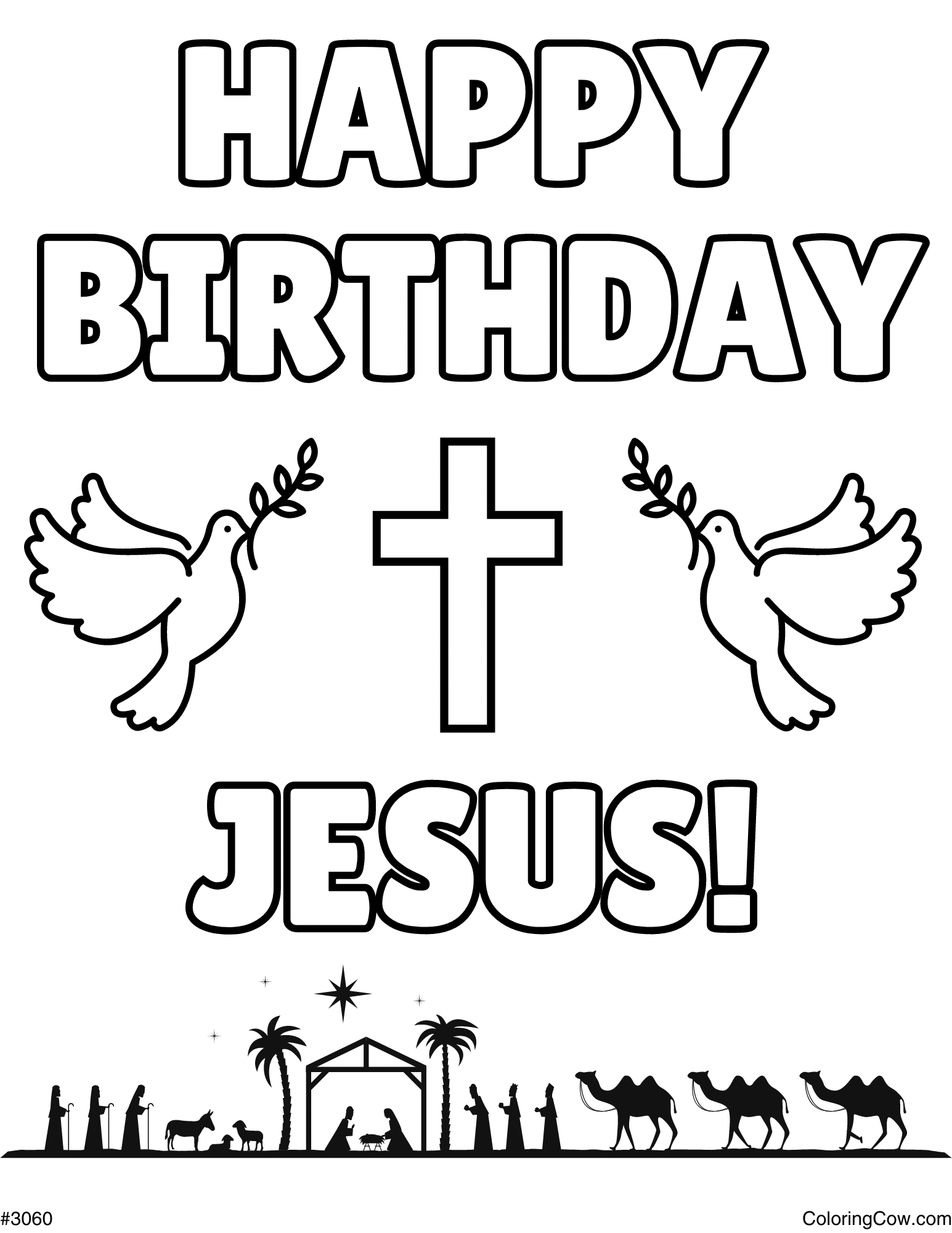 Happy Birthday Coloring Page
