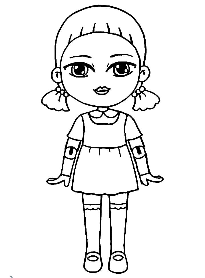 Doll In Squid Game Coloring Page Printable Coloring Page For Kids