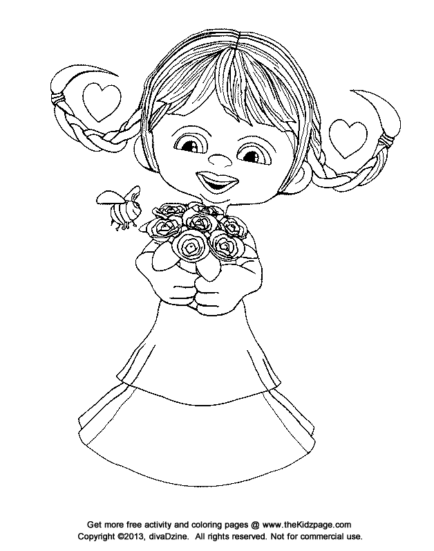 Free Printable Flower Girl Coloring Pages Best Flower Site