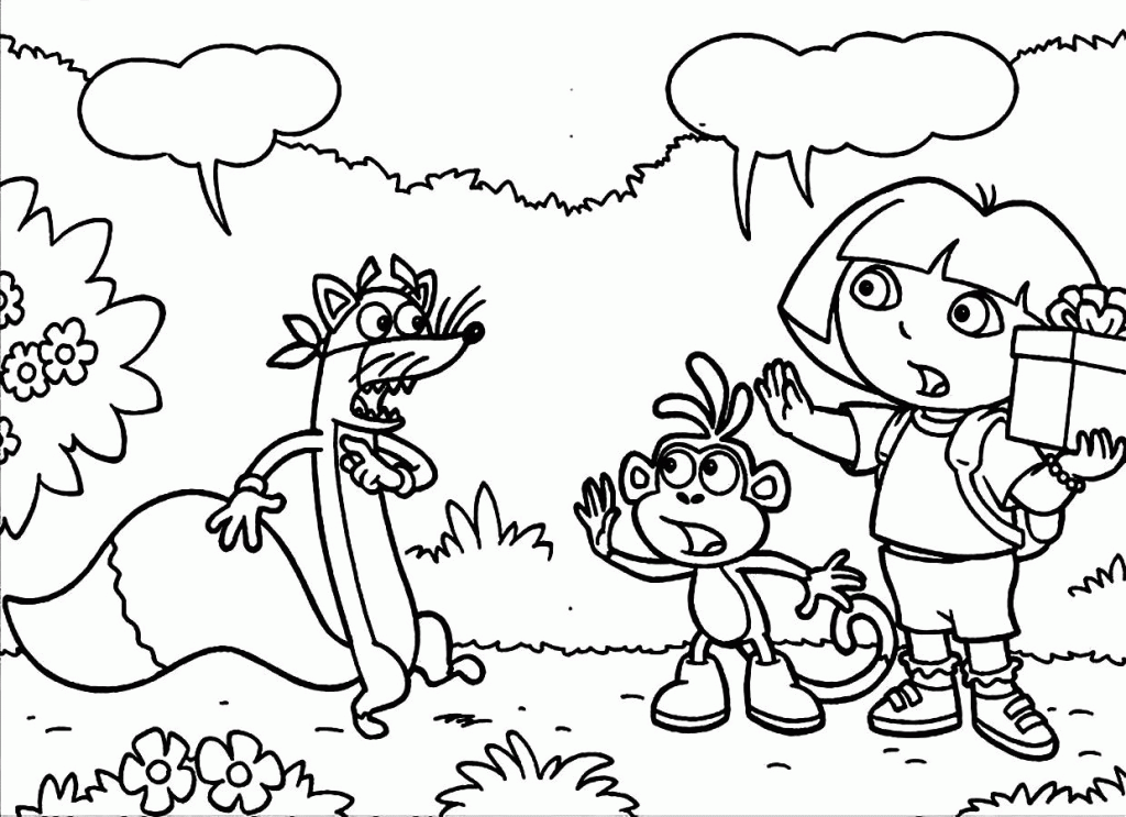 Gambar Dora Explorer Swiper Fox Coloring Page Home Boots Cartoon Jr di Rebanas Rebanas