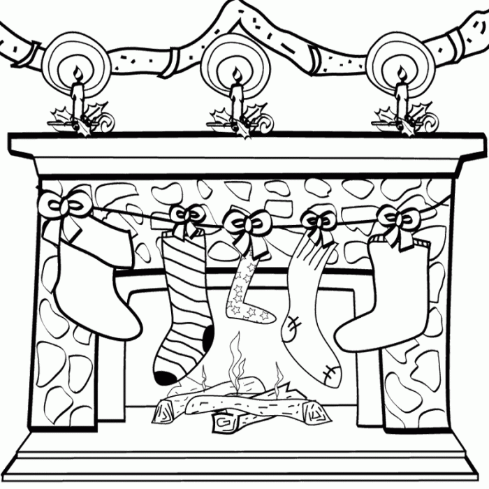 Fireplace Coloring Page
