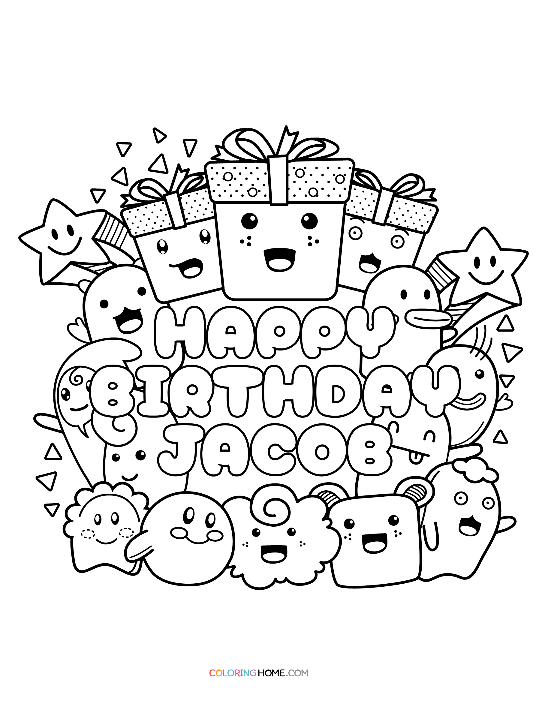 Happy Birthday Jacob Coloring Page Coloring Home