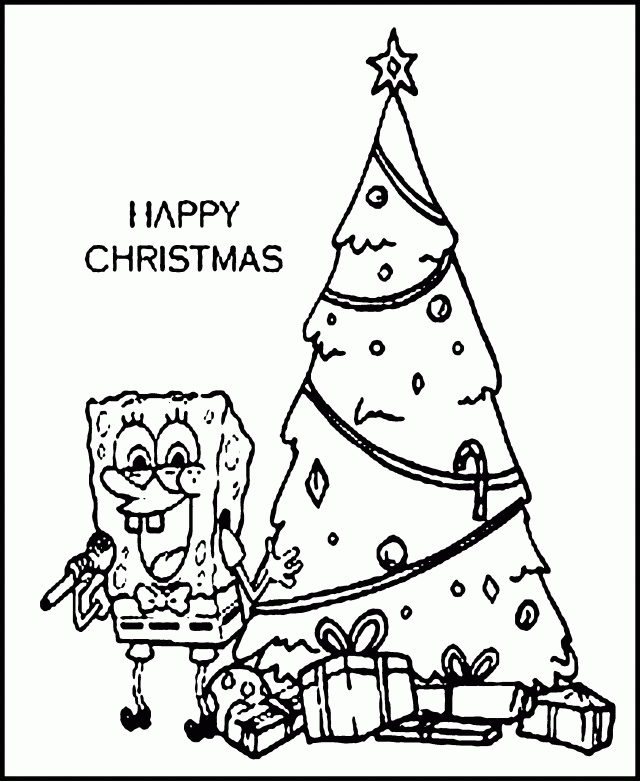 Spongebob Squarepants Christmas Coloring Pages Drawing And 294051
