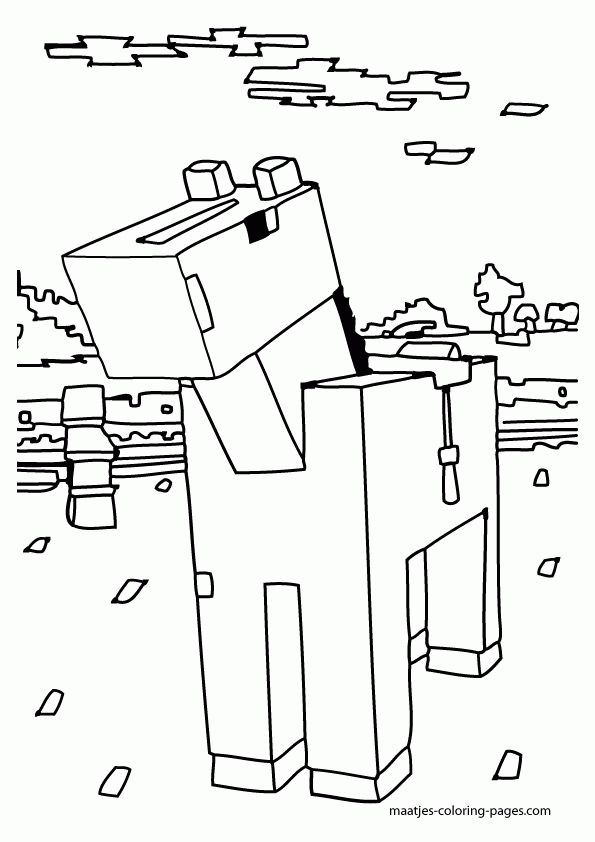 Minecraft Horse Coloring Page Coloring Home