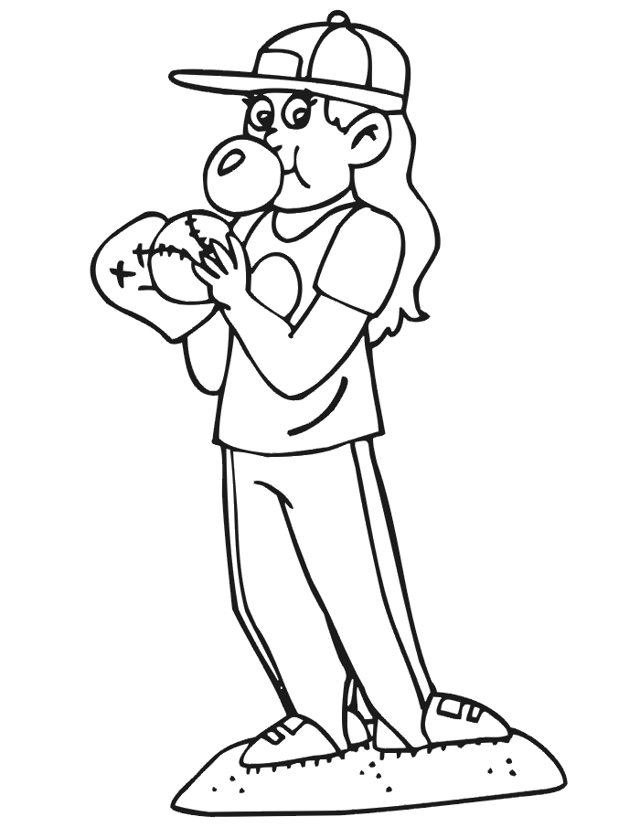 Baseball Pitcher Coloring Page Coloring Home