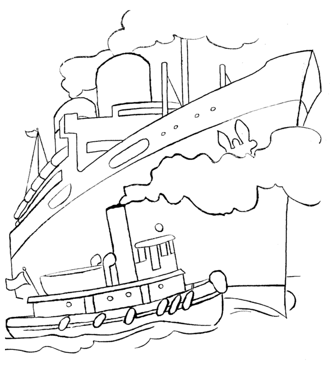 A Large Ship Ready For Crash Coloring Pages