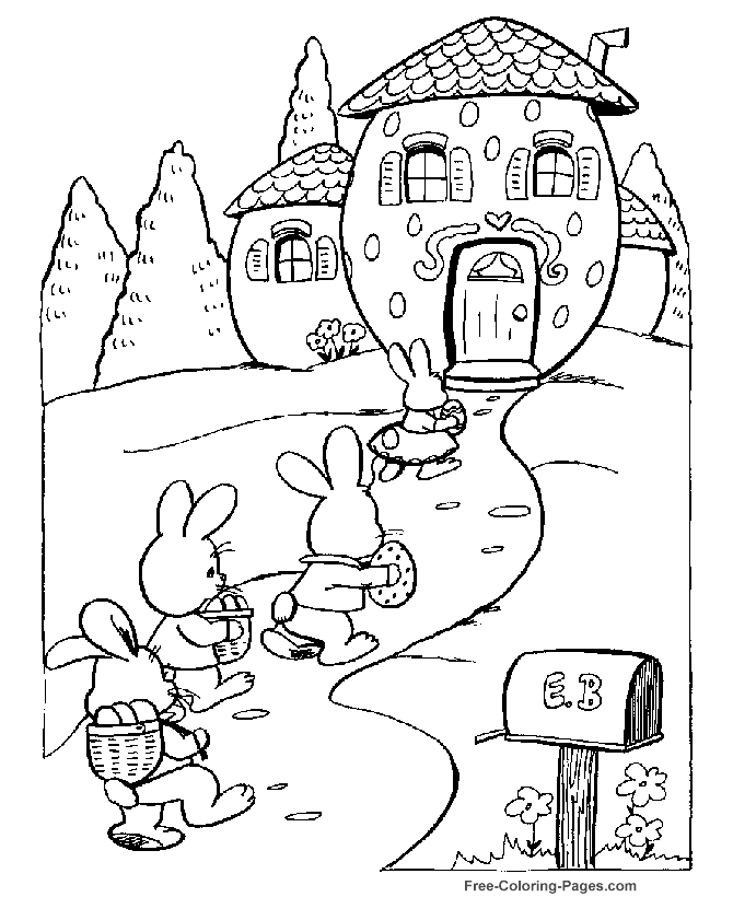Coloring Page Bunny&s House Coloring Home