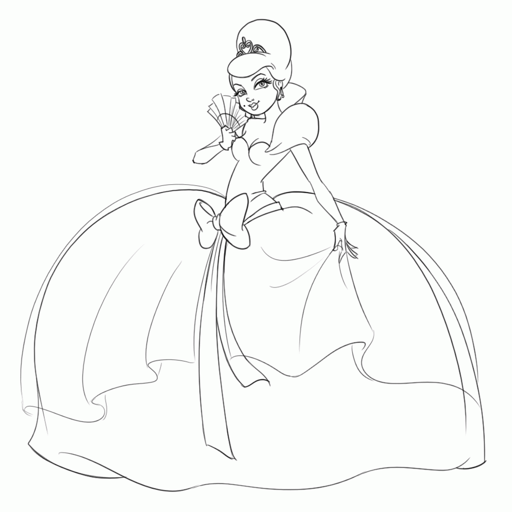 Charlotte Princess And The Frog Coloring Pages