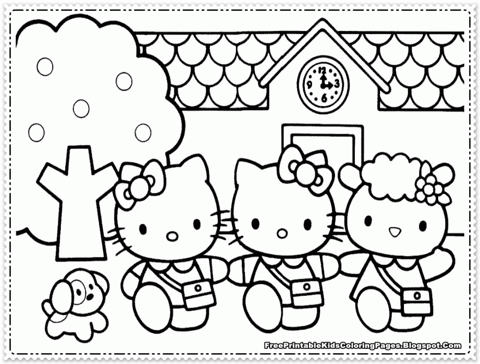 Hello Kitty Back To School Coloring Pages