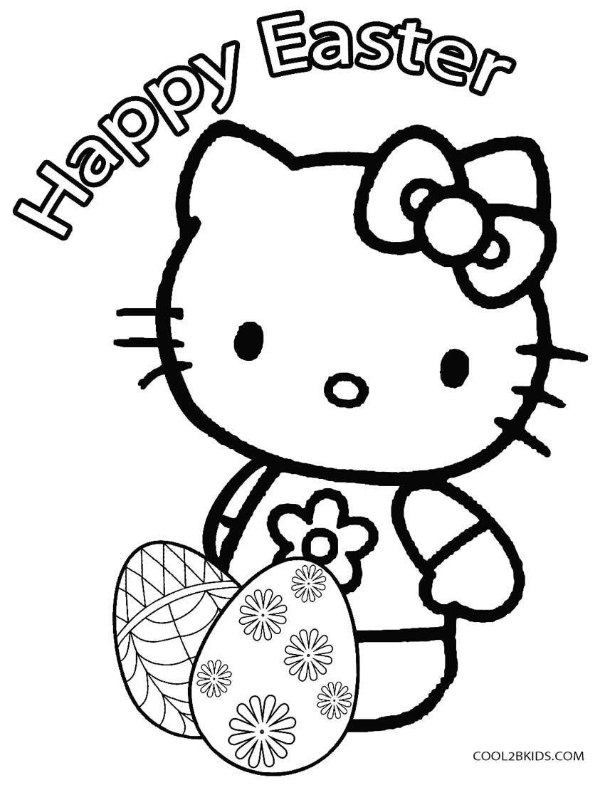 Hello Kitty Coloring Pages Easter Coloring Home