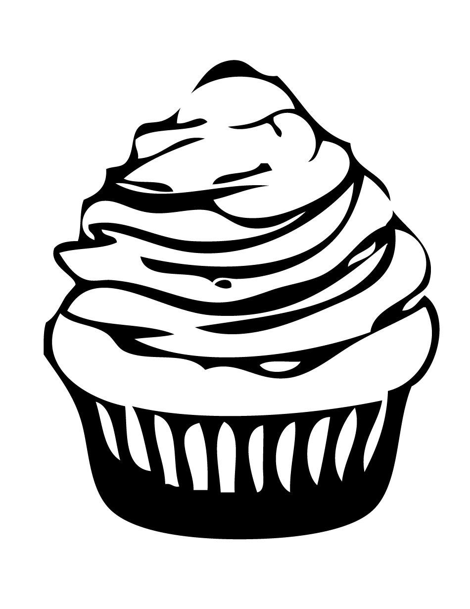 Cute Cupcake Coloring Page Foods Coloring Pages Of Coloring Home