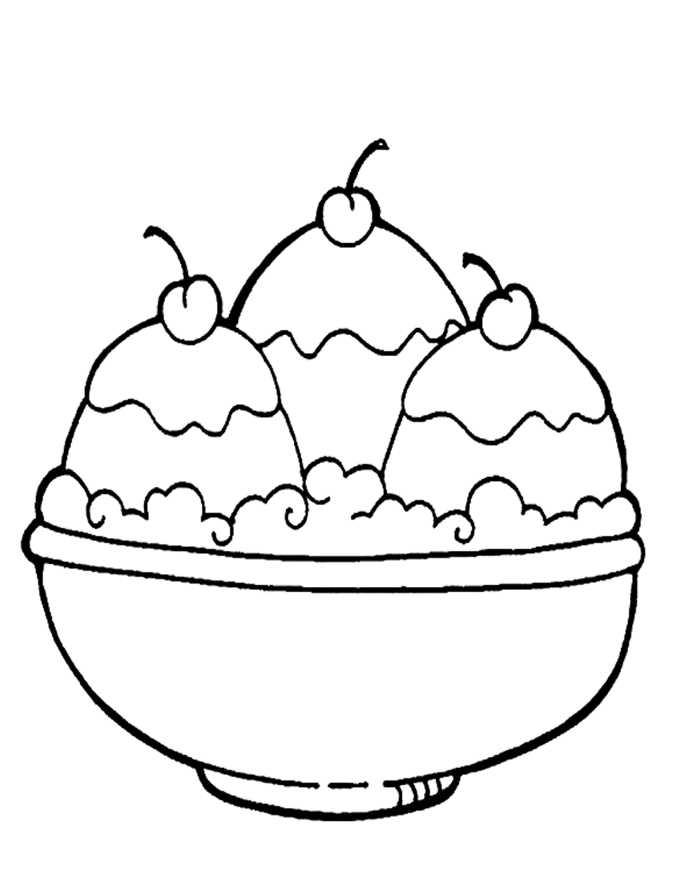 Ice Cream Sundae Printable Coloring Page Ice Cream Coloring Page