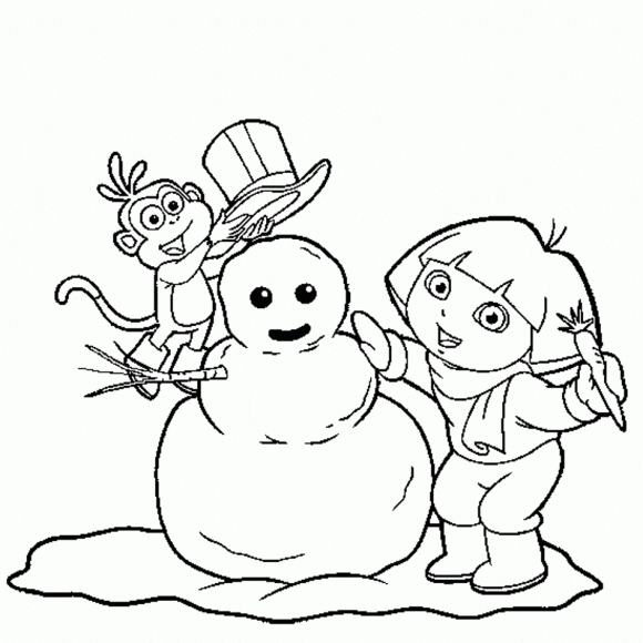 Dora Christmas Coloring Pages Coloring Home