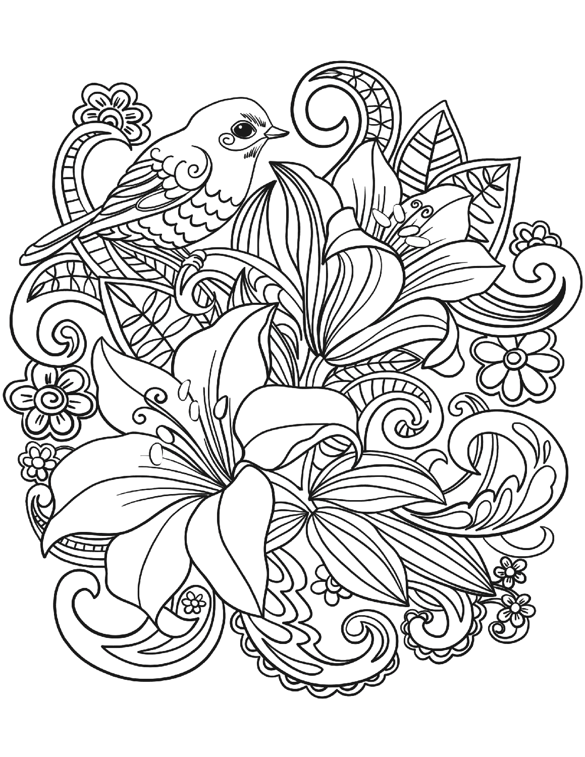 Floral Coloring Page For Adults Coloring Page For Kids Coloring Home