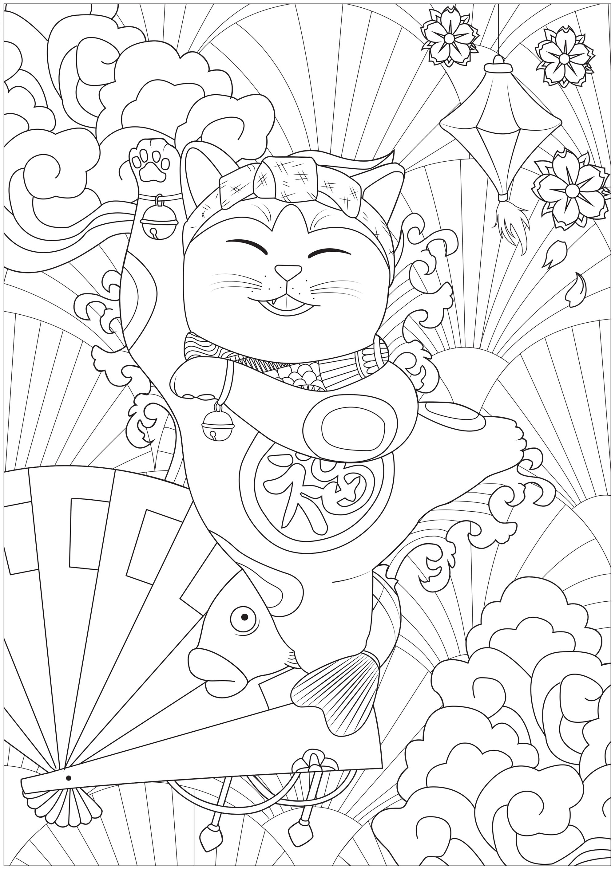 Lucky Cat Coloring Pages