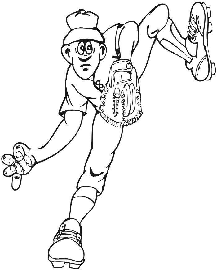 Baseball Pitcher Coloring Page Coloring Home