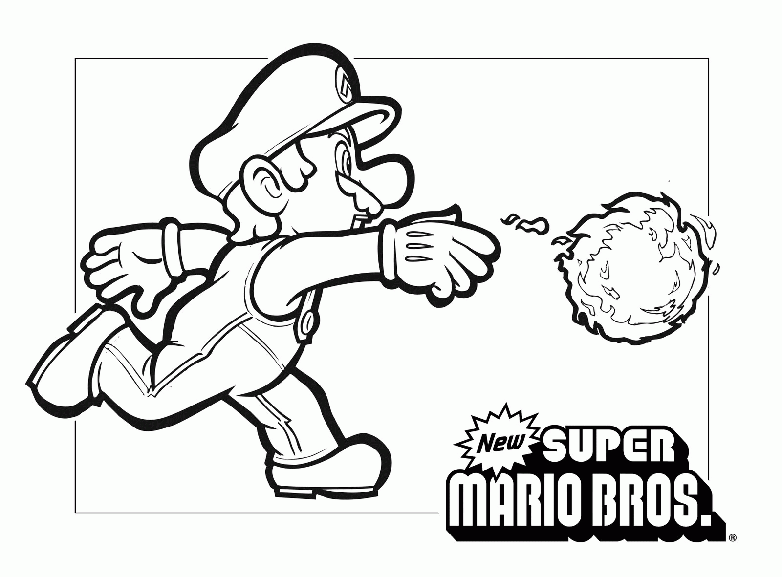 Mario Coloring Pages Black And White Super Mario Drawings For