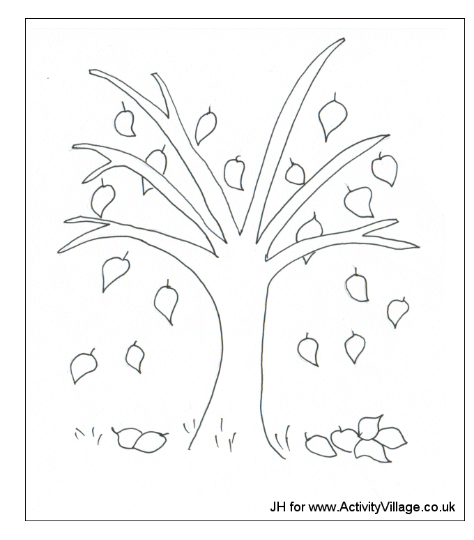 Tree Leaves Coloring PageColoring Page Coloring Home