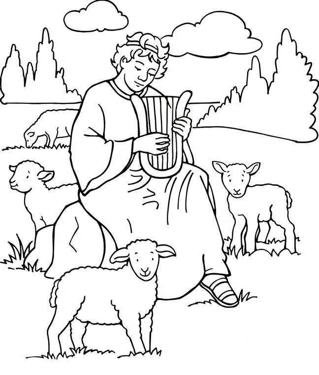 David The Shepherd Coloring Page Coloring Home
