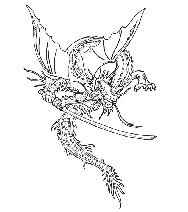 Realistic Dragon Coloring Pages