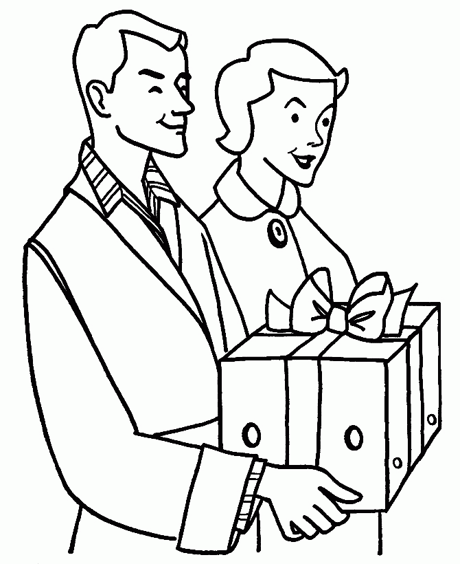 Christmas Gift Pictures Coloring Home