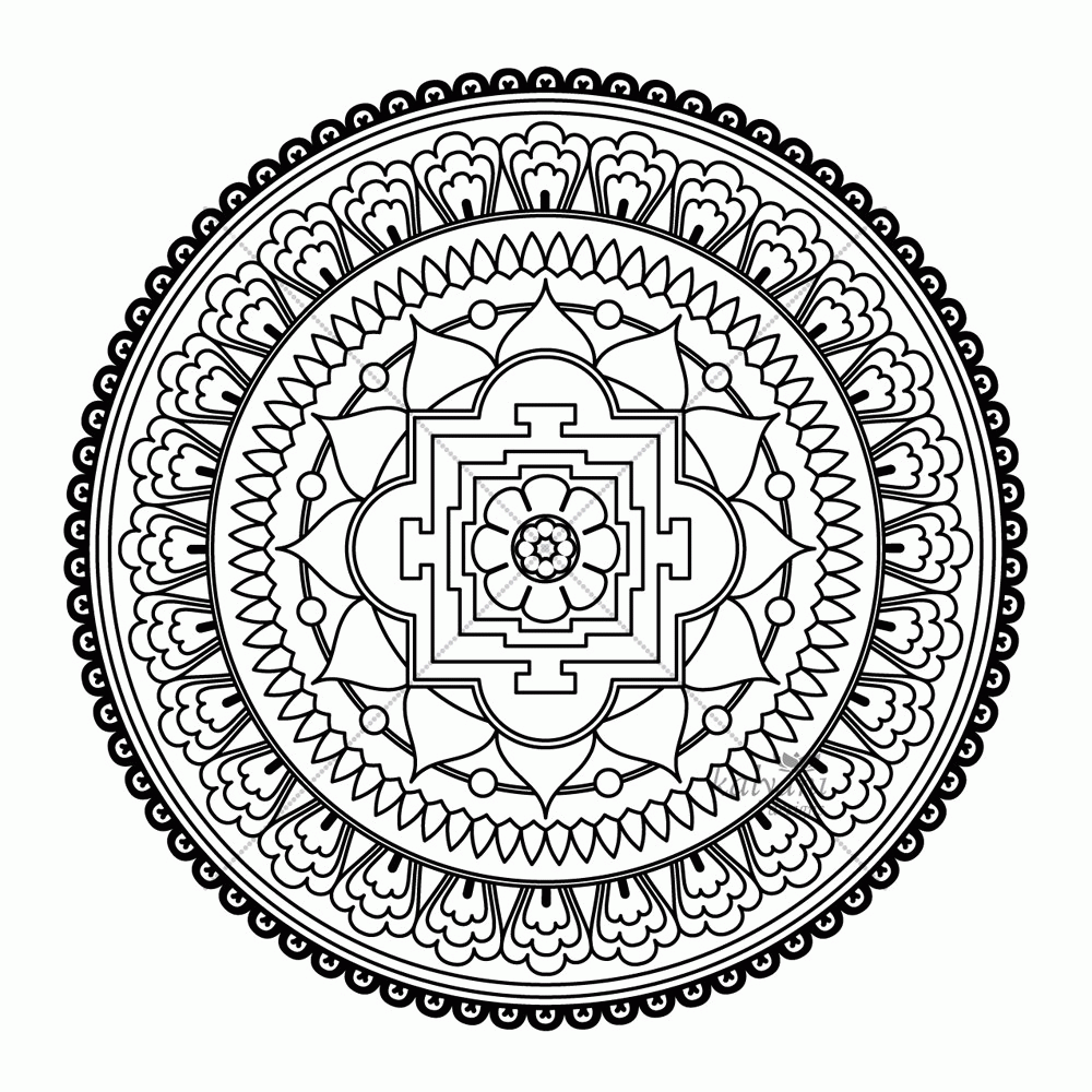 Free Printable Mandala Coloring Page Image Difficult Mandala Coloring