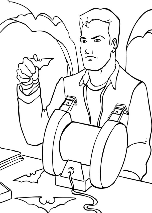 Bruce Wayne Preparing His Batarang Coloring Page Coloring Home