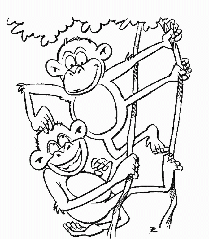 Printable Monkey Template Coloring Home